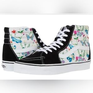 NIB Vans Butterfly Floral Marshmallow Sk8-Hi High Top Sneakers